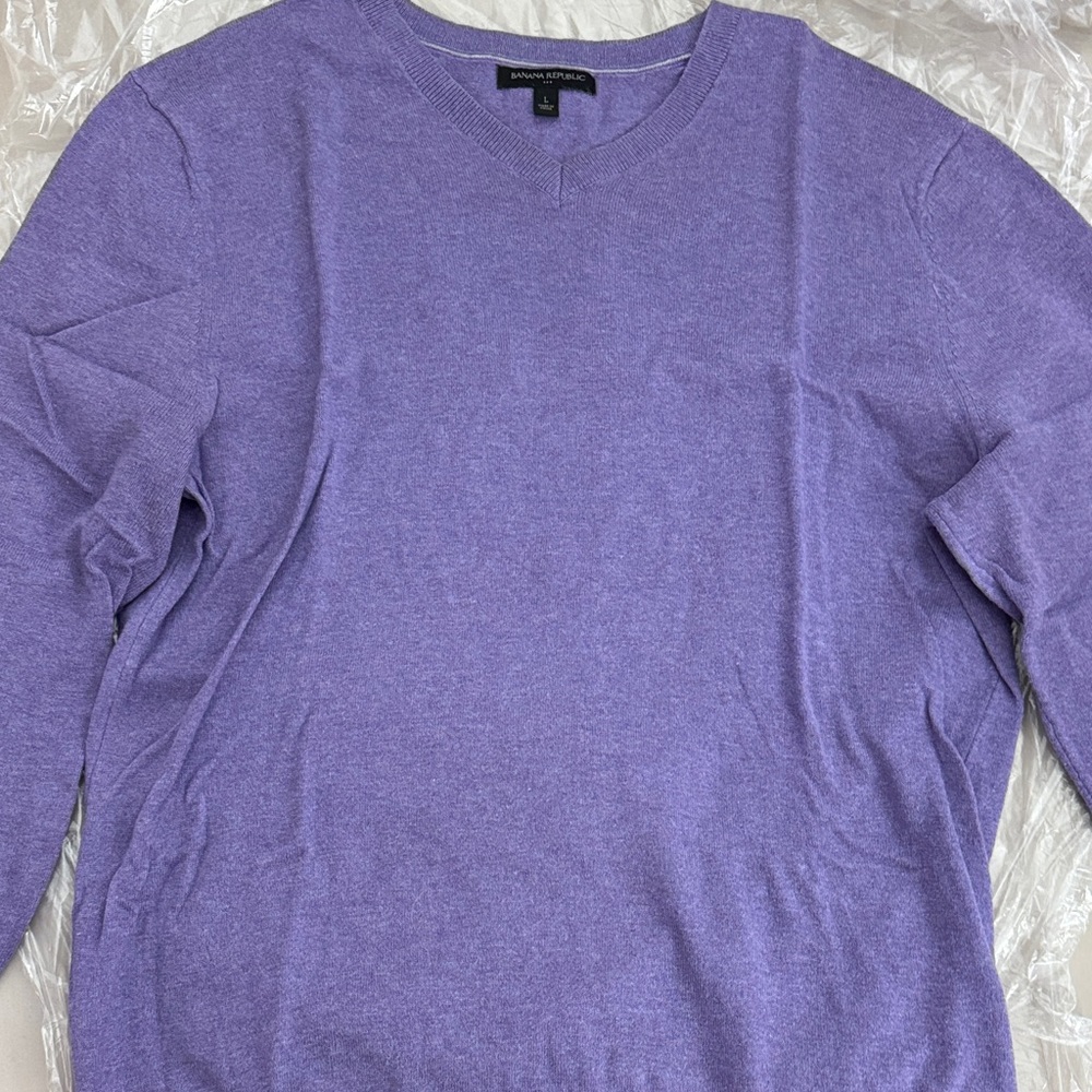 Banana Republic Lavender V-Neck Sweater